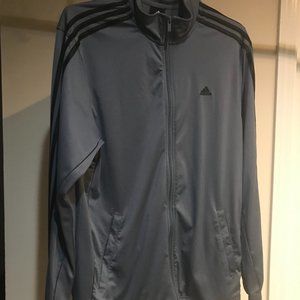 MEN'S ADIDAS JACKET GREY WITH BLACK STRIPES USA LARGE